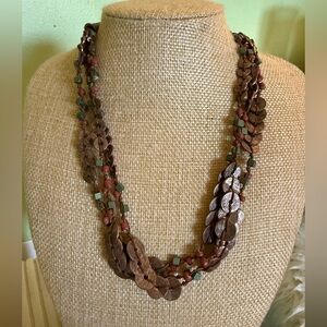 Elegant Multi-Strand Copper and Bead Necklace